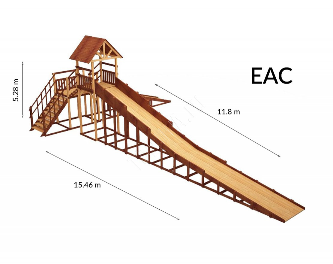 Зимняя деревянная игровая горка TORUDA Север - 10 (скат 11.8 м)